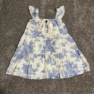 NEW AUREUM toile mini dress in blue